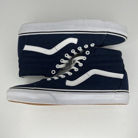 VANS Mens Sk8-Hi Skateboarding Shoes Navy Men's Sz 9 Women's Sz 10.5 Sneakers - Picture 9 of 10